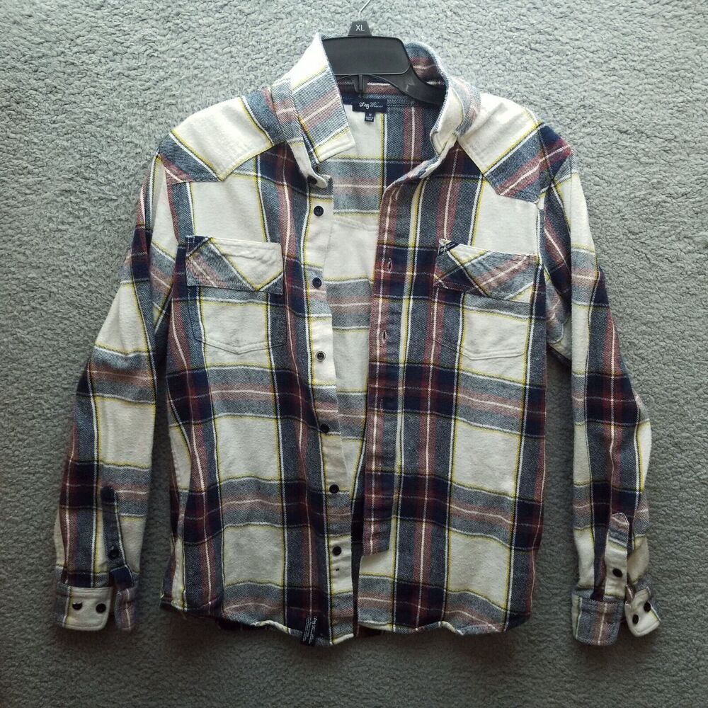 LRG M Flannel Plaid Multicolor Button-Up Top 43.5" 27.5" 25.5"